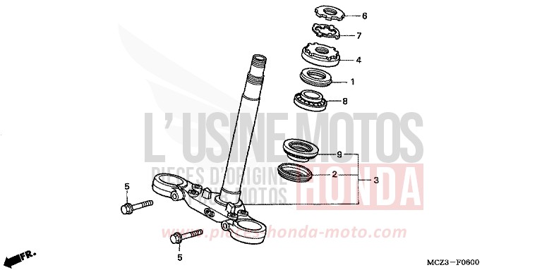 LENKSCHAFT von Hornet 900 CANDY TAHITIAN BLUE (PB215) von 2003